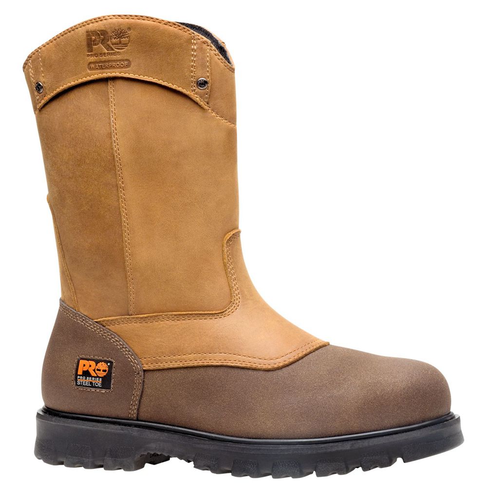 Timberland Pro Μποτακια Ανδρικα Καφε - Rigmaster Steel Toe Wellington - Greece 9853270-OD